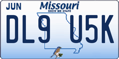MO license plate DL9U5K