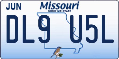 MO license plate DL9U5L
