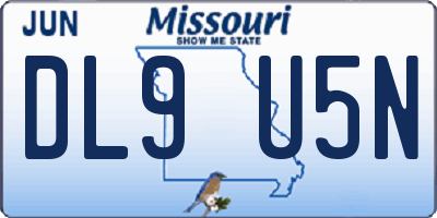 MO license plate DL9U5N