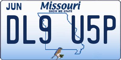 MO license plate DL9U5P
