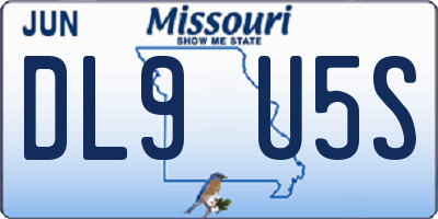 MO license plate DL9U5S