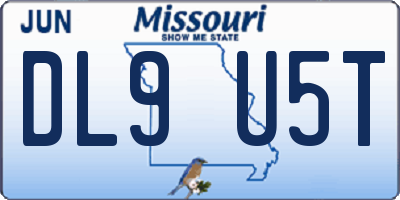 MO license plate DL9U5T
