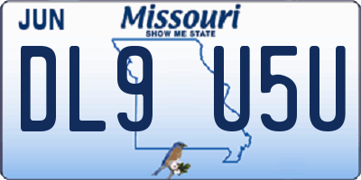 MO license plate DL9U5U
