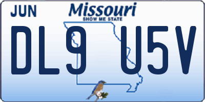 MO license plate DL9U5V