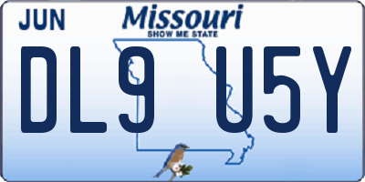 MO license plate DL9U5Y