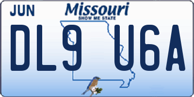 MO license plate DL9U6A