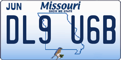MO license plate DL9U6B