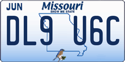 MO license plate DL9U6C