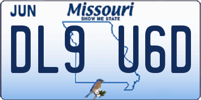 MO license plate DL9U6D