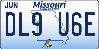 MO license plate DL9U6E