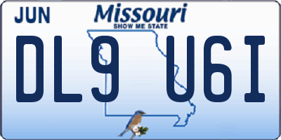 MO license plate DL9U6I