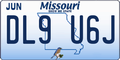 MO license plate DL9U6J