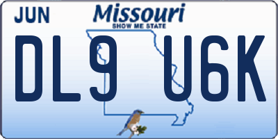 MO license plate DL9U6K