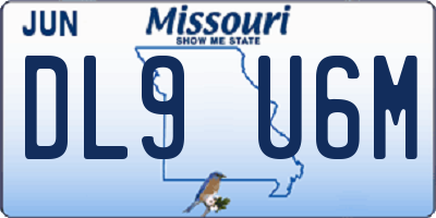 MO license plate DL9U6M