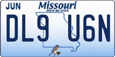 MO license plate DL9U6N