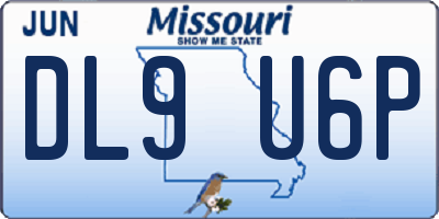 MO license plate DL9U6P