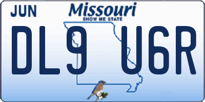 MO license plate DL9U6R