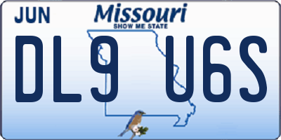 MO license plate DL9U6S