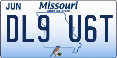 MO license plate DL9U6T