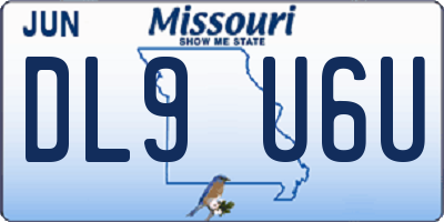 MO license plate DL9U6U
