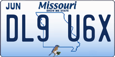 MO license plate DL9U6X