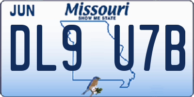 MO license plate DL9U7B
