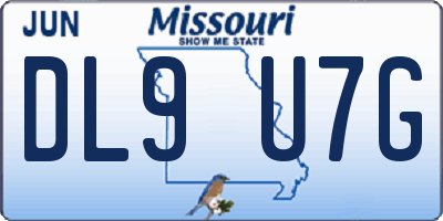 MO license plate DL9U7G