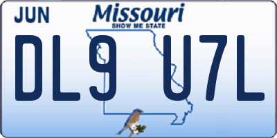 MO license plate DL9U7L