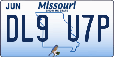 MO license plate DL9U7P