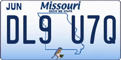 MO license plate DL9U7Q
