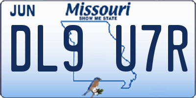 MO license plate DL9U7R