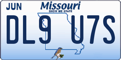 MO license plate DL9U7S