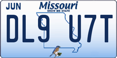 MO license plate DL9U7T