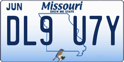 MO license plate DL9U7Y