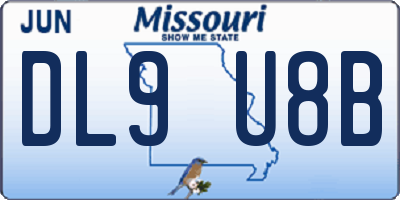 MO license plate DL9U8B
