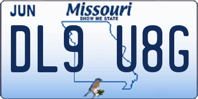 MO license plate DL9U8G