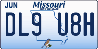MO license plate DL9U8H