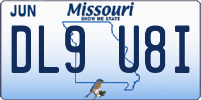 MO license plate DL9U8I