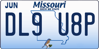 MO license plate DL9U8P