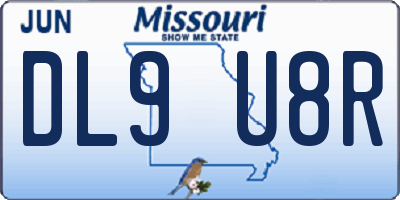 MO license plate DL9U8R
