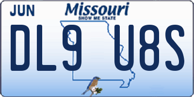 MO license plate DL9U8S