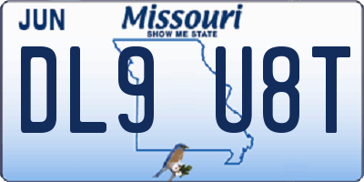 MO license plate DL9U8T