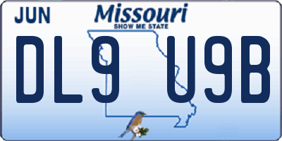 MO license plate DL9U9B