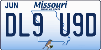 MO license plate DL9U9D