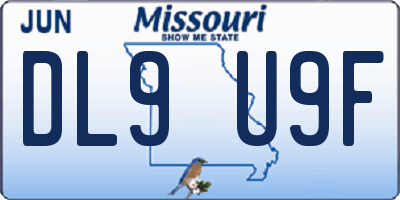 MO license plate DL9U9F