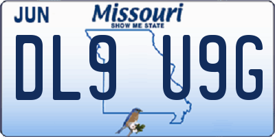 MO license plate DL9U9G