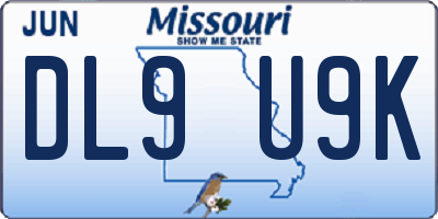 MO license plate DL9U9K