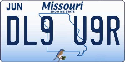 MO license plate DL9U9R