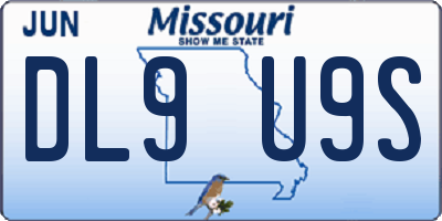 MO license plate DL9U9S