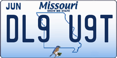 MO license plate DL9U9T
